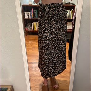 Floral wrap midi skirt